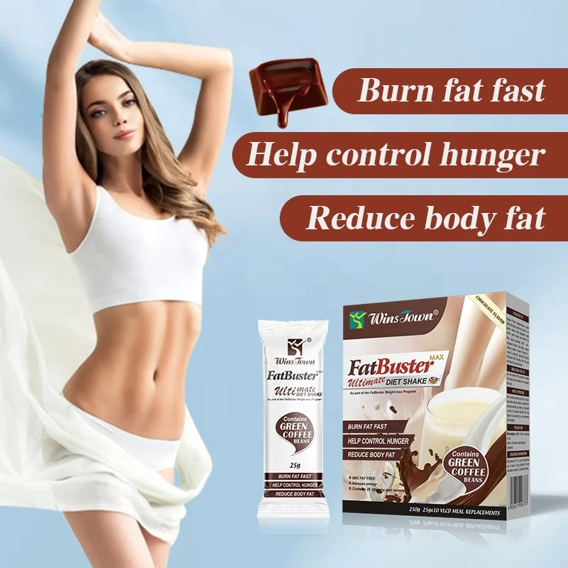 Chocolate Flavor Fat Buster Meal Replacement Nutrition Shake Powder Weight Loss Diet Skimmed Milk Shake Powder