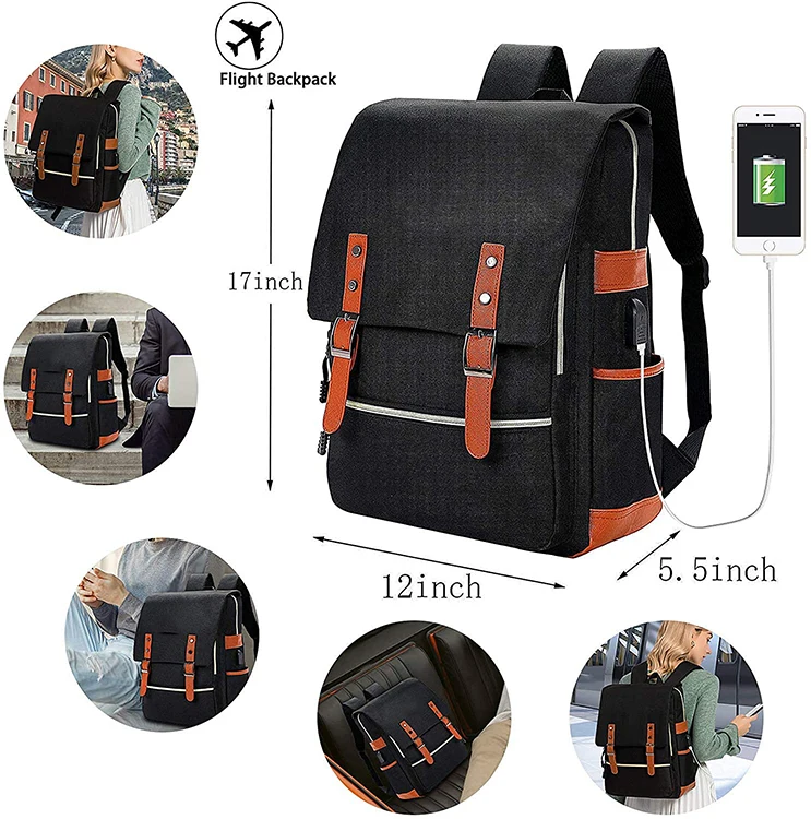 Vintage Laptop Backpack large capacity rucksack bags School College Backpack school bags for women