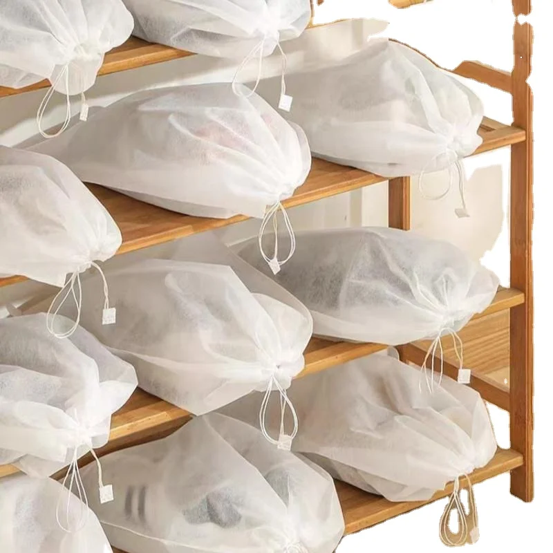 Anti-yellow bag disposable non-woven shoes collection bag small white shoes dust-proof suntan shoe cover clothesline wash bag