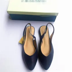 Hot sale lady fancy pointed toe slingback flats women comfortable dress pump shoes