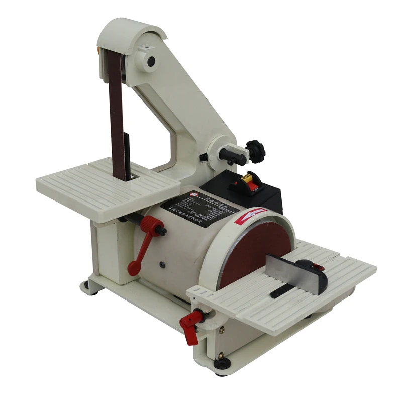 350W Electric Grinding Wheel Small Metal Sand Belt Machine is Used for Polishing