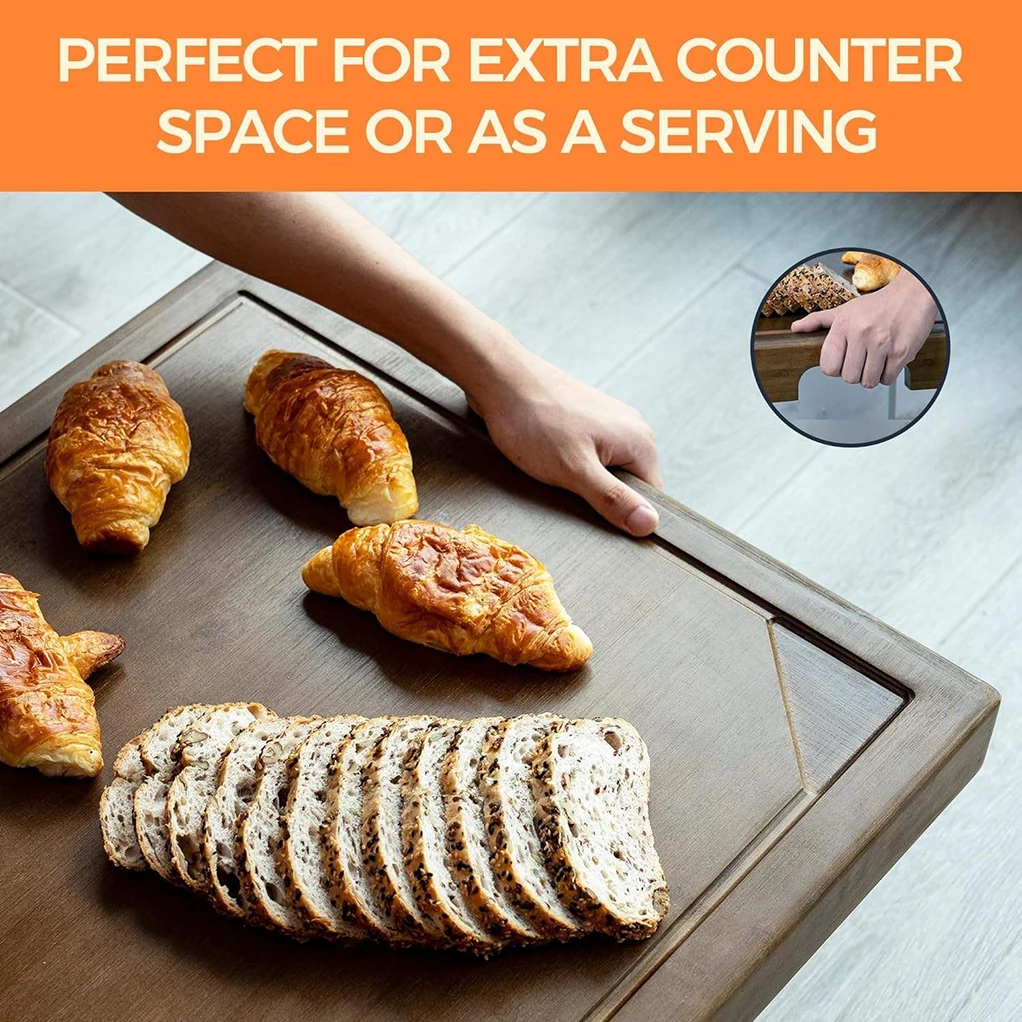 New Design Noodle Board Stove Top Cover with Juice Grooves Bamboo Wood Stove Top Sink Covers Cutting Board