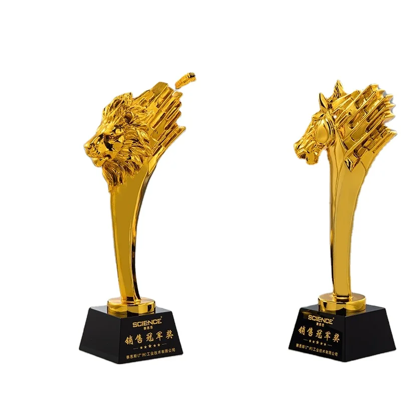 2023 Resin Sports zodiac Lion Dragon Football Award Trophy World Soccer Trophy Cup Crystal  Base Premium Award Golf Trophy