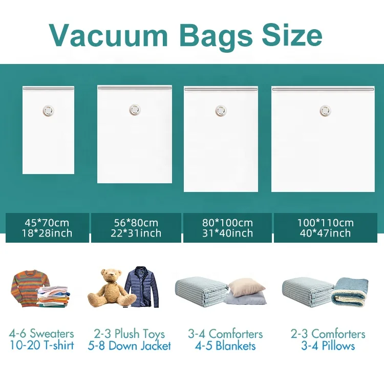 TAILI Multifunction Double Zipper Wardrobe Clothing Bag Organizer Customized logo Travel Plastic Vacuum Storage Bags