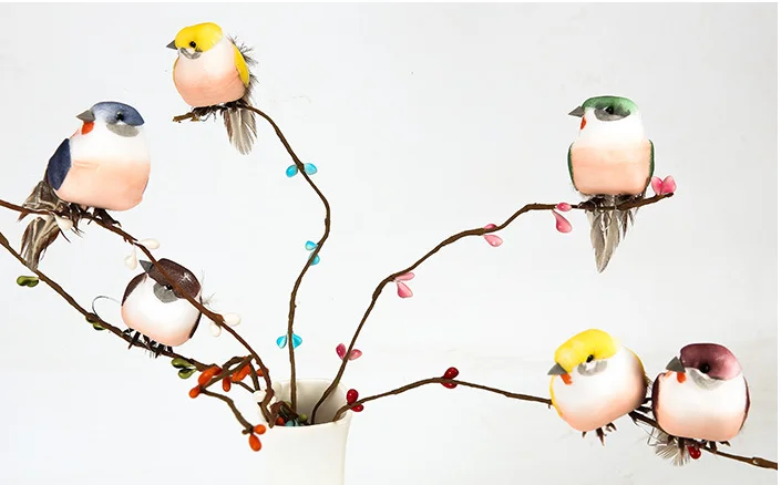 the plastic Finches  Lady Gouldian Finches Birds