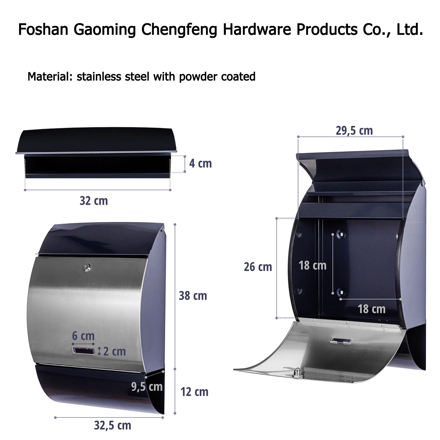 Residential Letterboxes Rust Proof Letterboxes Powder Coated Galvanized Steel Residential Postbox Residential Mailbox