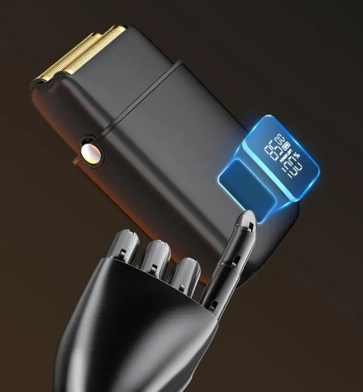 Metal shaver for men Powerful LCD All Metal High Speed Motor Professional Cordless Travel Foil Head Men Electric Shavers razor