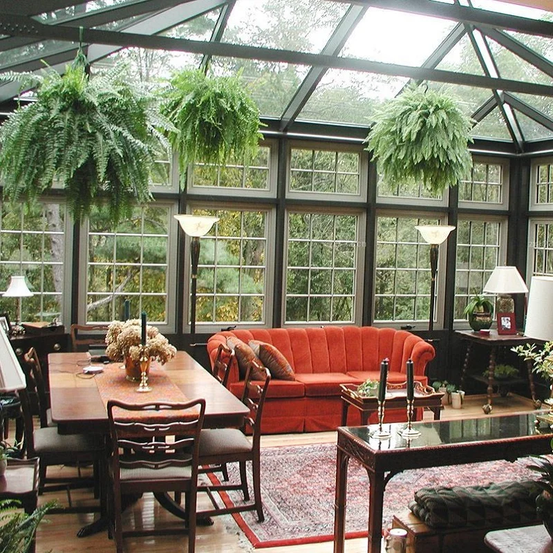 ZONRON factory manufacture OEM ODM Customized Roof Frame Aluminium Glass Veranda Sunroom Glass Conservatory Green House