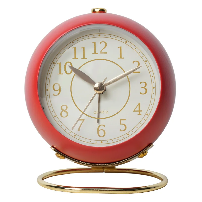 luxury electronic desk clock metal children classic Minimalist 3d alarm clock bedside cute student luminous table clock kid gift