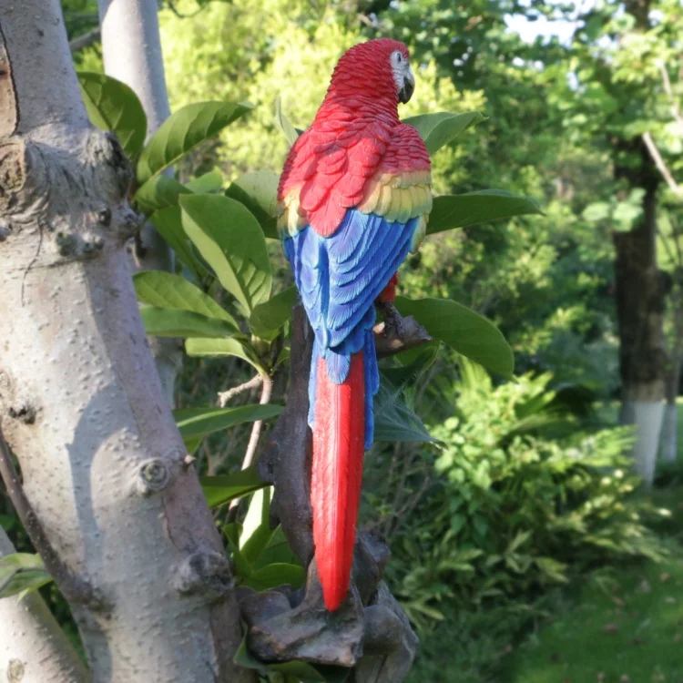 
Customized garden decor realistic polyresin bird parrot figurine, resin bird ornaments outdoor parrot statue% 