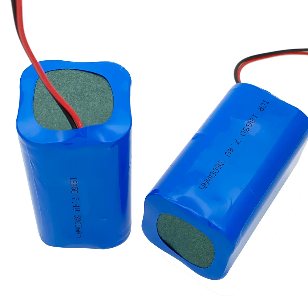 Custom OEM Li-ion Lithium Pack 3600mah 5200mah 7.4V Rechargeable Batteries 18650 Battery Pack Lithium Ion Batteries