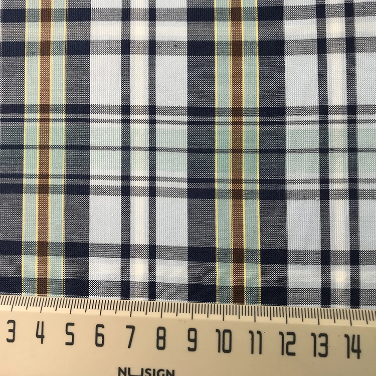Natural organic yarn dyed tartan tissu 100 cotton woven fabric textil madras fabric for shirt