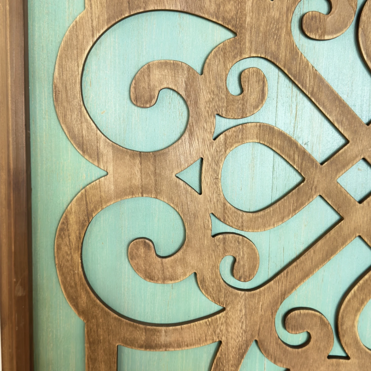 Large Green Square Brown Pattern Wall Decoration Items Home Living Room Framed Wall Art Decoration