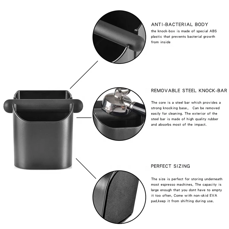 Coffee Tools ABS Plastic Espresso Coffee Knock Box Grind Waste Bin Mini Coffee Grounds Knock Box