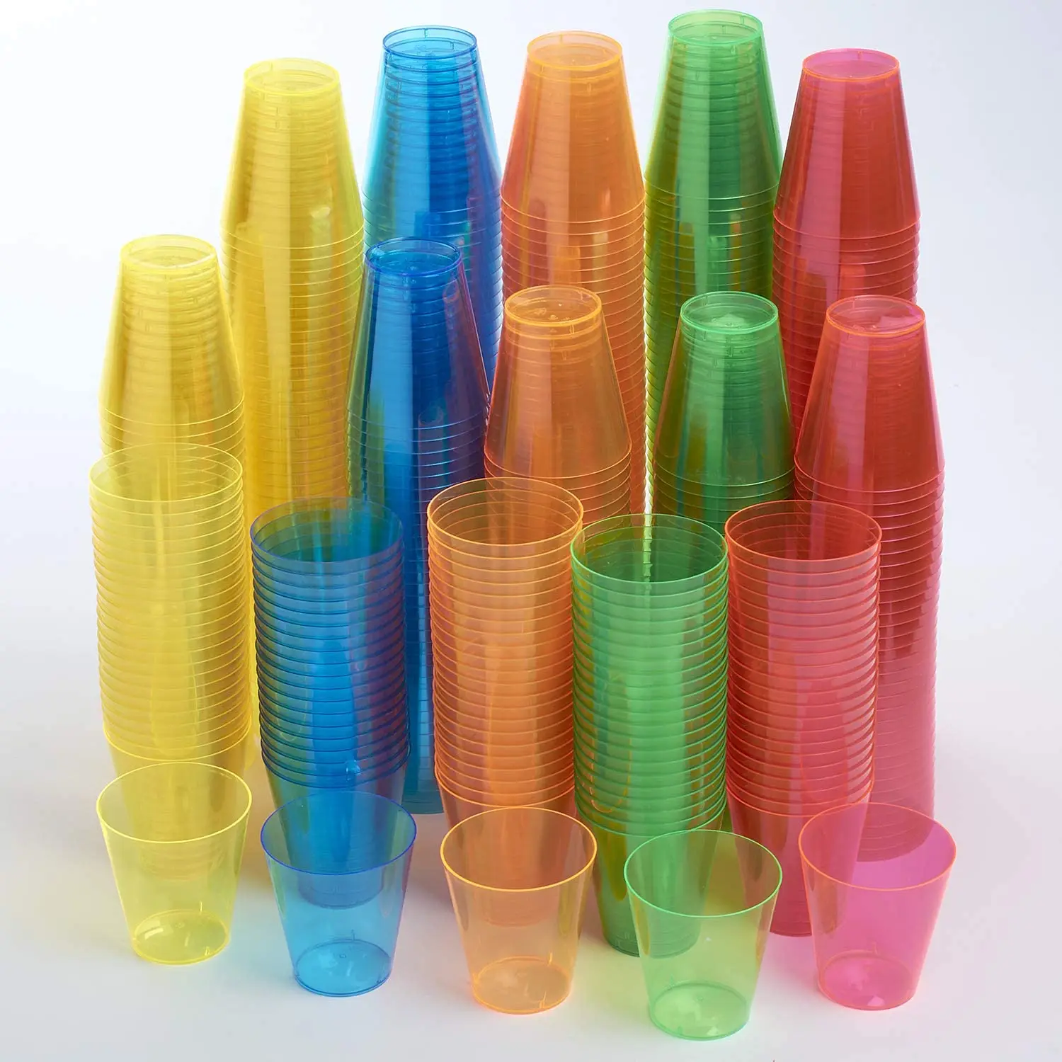 multi-use neon plastic 1oz shot glasses reusable plastic bullet cup shot glass acrylic stand shot glasses