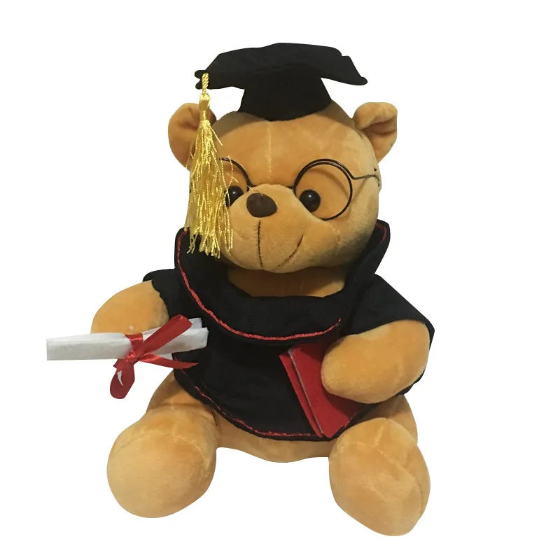 Dr. Bear Doll With Doctor Hat Cute Graduation Souvenir Gift Teddy Bear Plush Toy