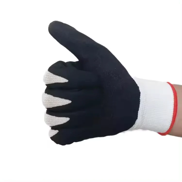 Custom logo dielectric farming cheap nitrile general purpose esd coat Palm Coating gloves safety gloves for work