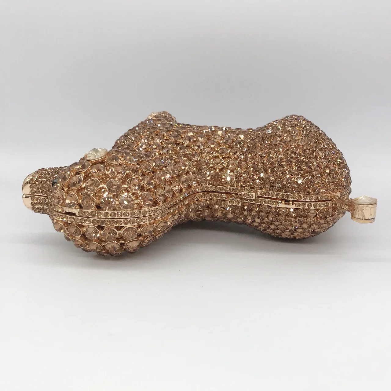 Cute Dog Shape Handbag High Quality Luxury Crystal Clutch Evening Bag NE771