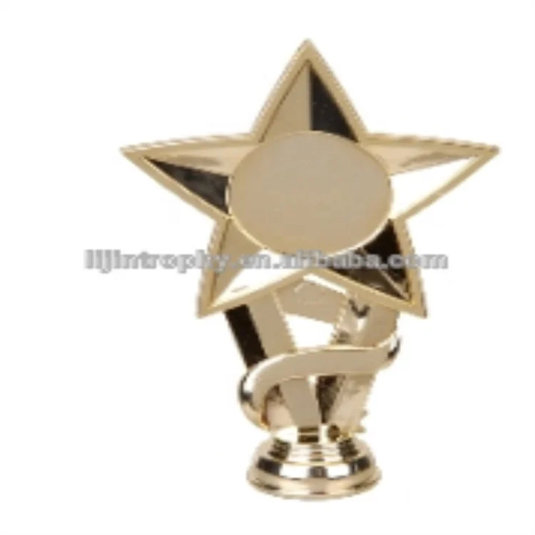 custom souvenir plastic star trophy with gold plating
