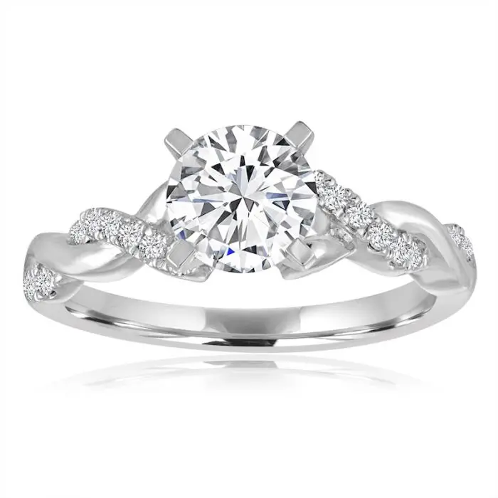 Platinum 18K gold round cut wedding lab grown engagement diamond ring