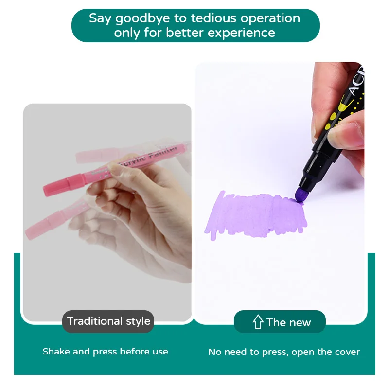 Set Of 12/24/36/48/60 New Acrylic Paint Marker Dual Tip Shiny Colors None Toxic With Good Price