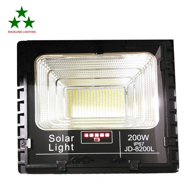 Remote Control Reflector Solar Flood Lights with Battery Charge Indicator, High Lumens 200W Solar Light Reflector