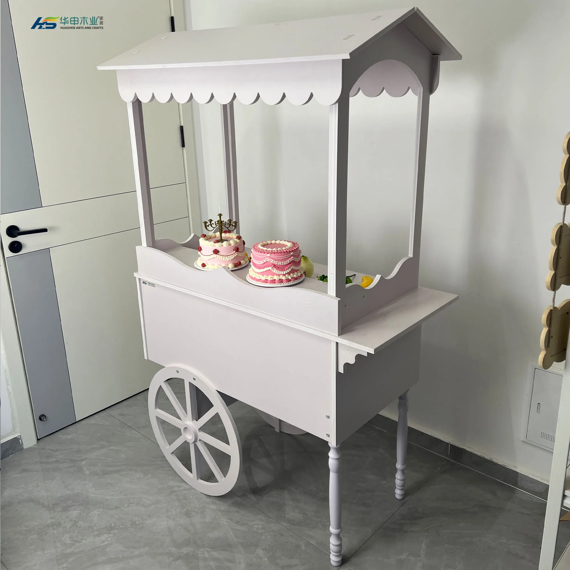 Factory wholesale hot sale Wood Party Candy Cart Sugar and Sweet Cart For Weddings Party Christmas
