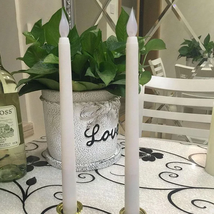 27 cm tall use battery Led taper long flameless candle similar to the real candle light flash for candelabra decoration wedding