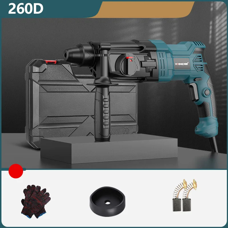 Industrial High Power Heavy Duty Jackhammer 28mm Diameter SDS Concrete Breakers Electric Demolition Rotary Hammer Drill Set