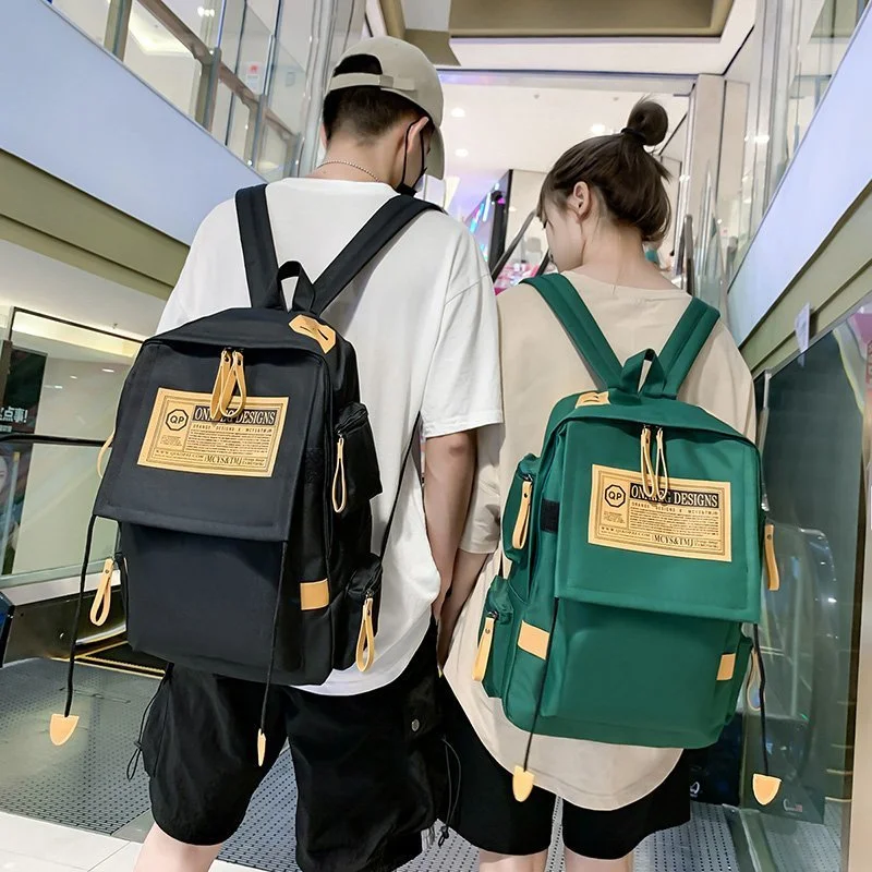 Double Zipper Women Backpack Teenager Girls Laptop Backpack Student Shoulder Bag Korean Style Schoolbag
