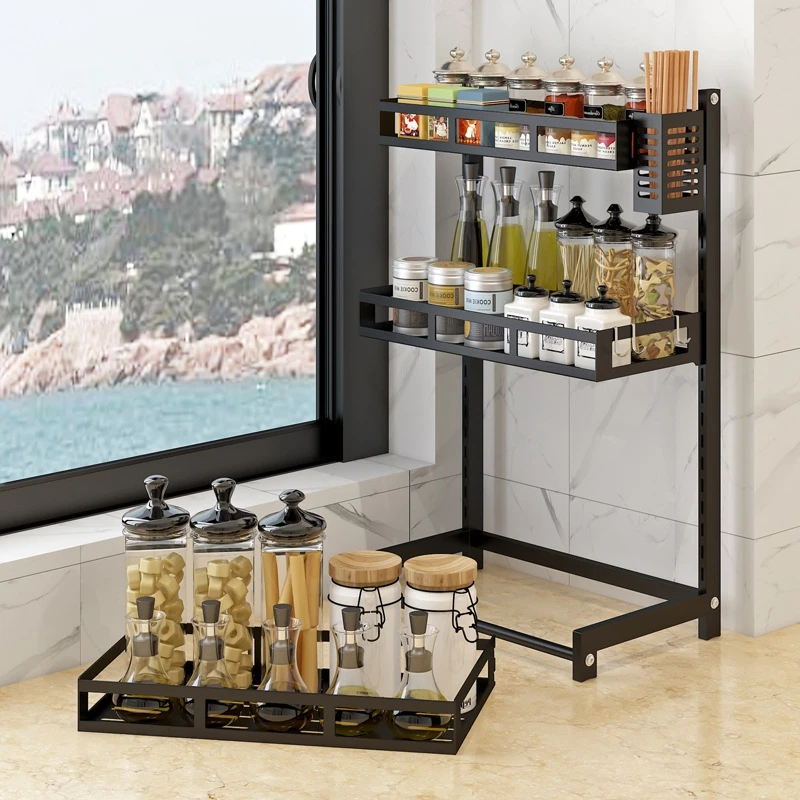 kitchen masala box plastic 2 tier rotating manufacturer low price  organizer spice rack