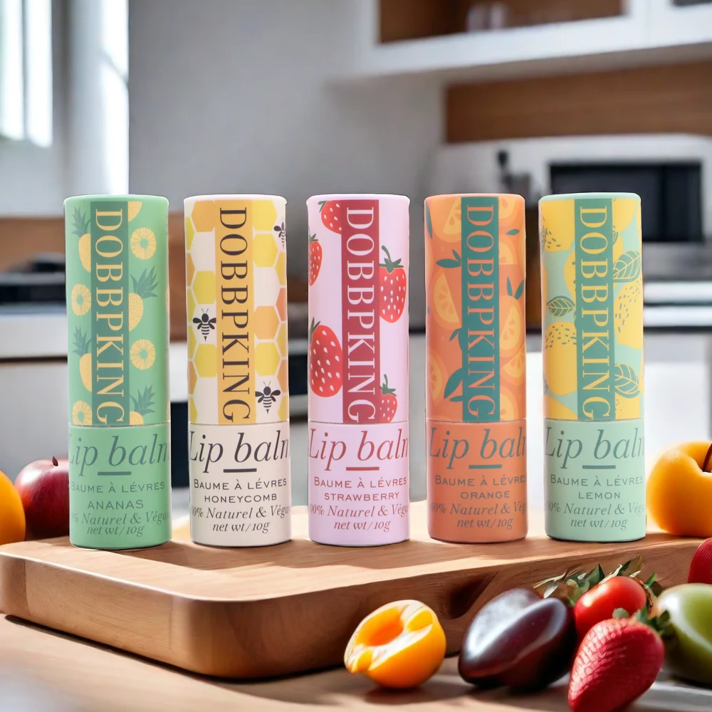 100% biodegradable kraft paperboard oil-proof lined cylinder box craft paper lip balm cardboard tube cosmetic paper jar