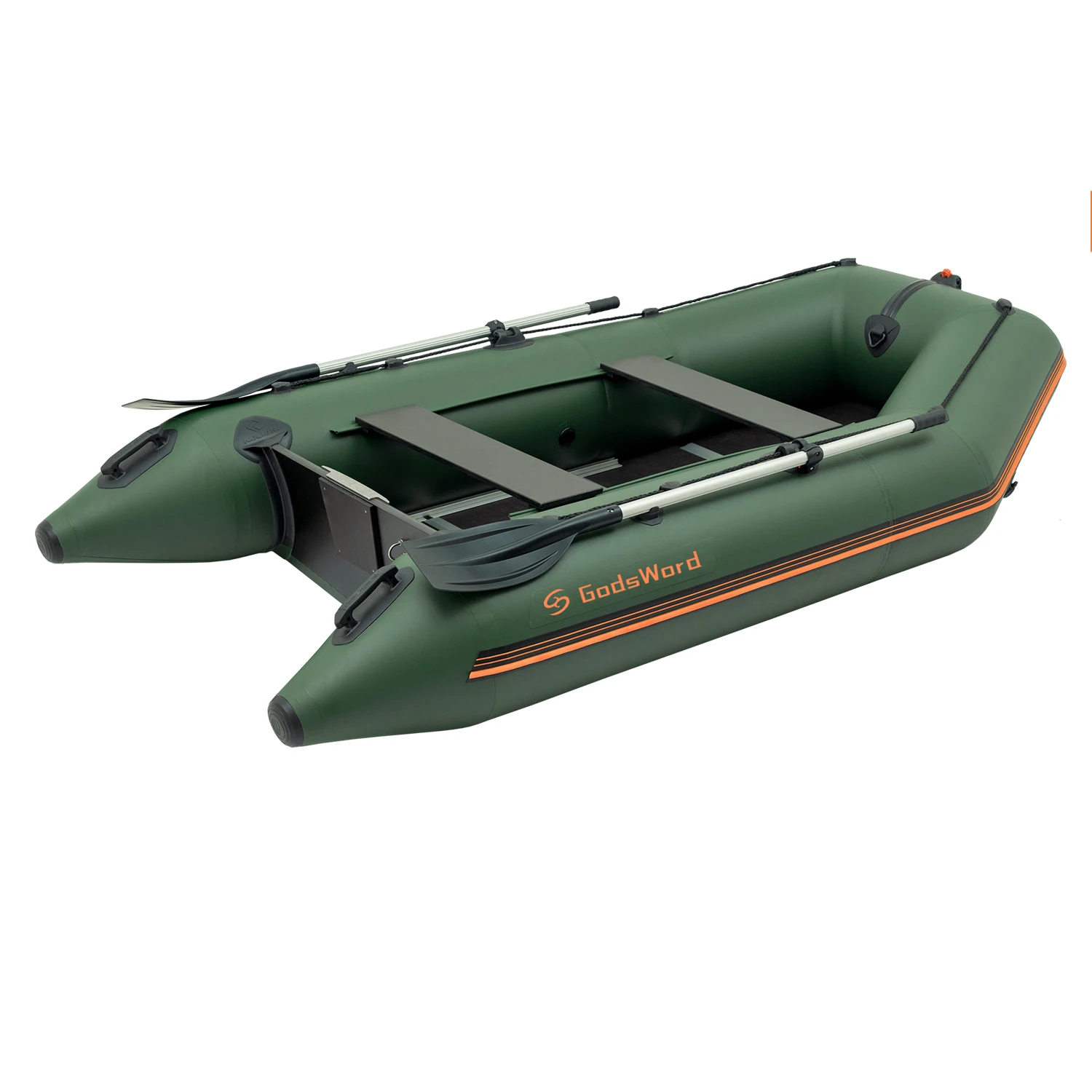 GodsWord Style Outdoor Inflatable Air Boat 4 Persons Fishing Kayak Raft Sport Boat for Adults with Paddles Air Pump Carry Bag