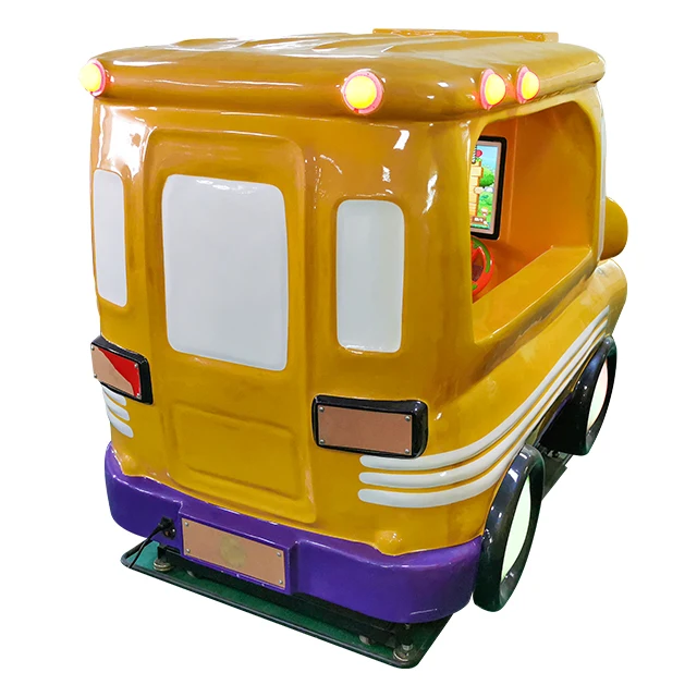 new Video Game School Bus Kiddie Rides Machine Screen Durable Fiberglass 17 Inch  Coin Operated kiddie rides for sale
