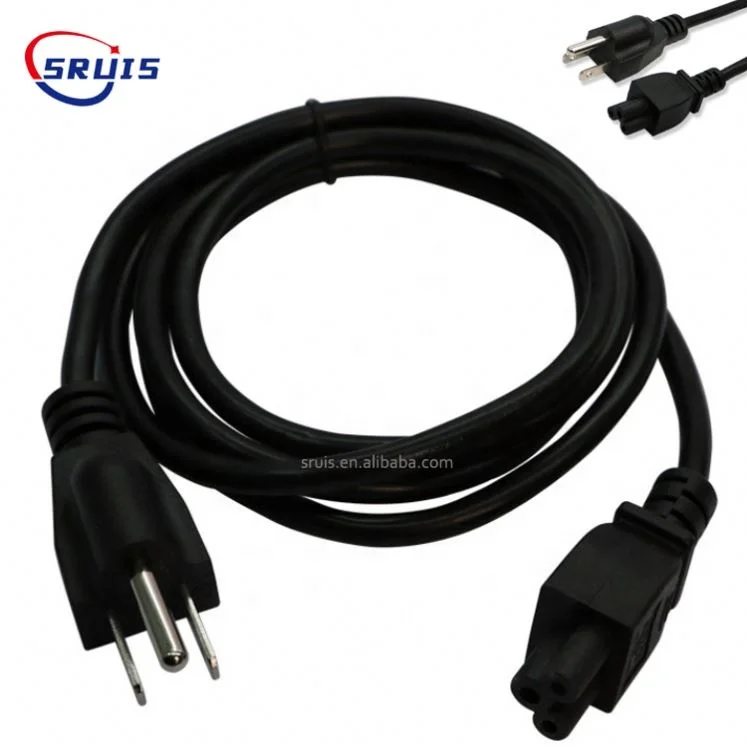 Black Color 0.5M 1.5m Computer Power Cord Plug and Socket Standard IEC Extension Cord C14 to C13 Cable