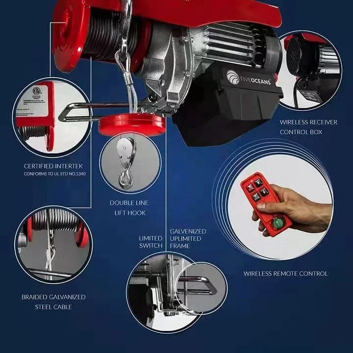 Electric micro wire rope hoist winch 220v 110v mini small crane hoist lifting machine for home use