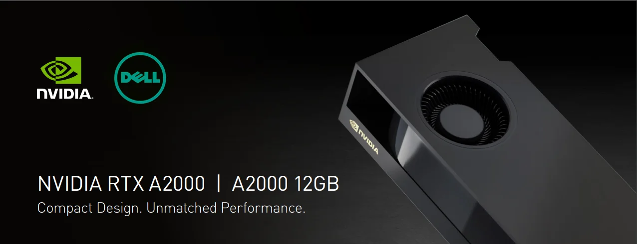 On sale RTX A2000 Graphics card 6 GB GDDR6 dual slot ECC PCIe 4.0 x16 4 x Mini DisplayP 70W