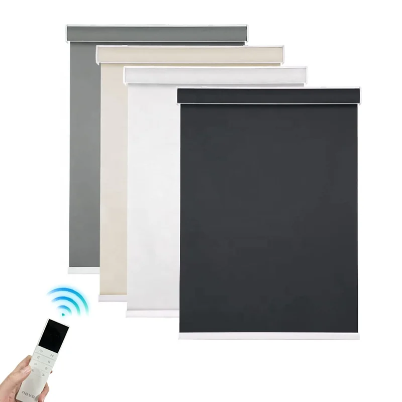 Electric 100% Blackout Roller Shade Window Blind with Thermal Insulated Roller Blind for Window UV Protection Fabric Blinds