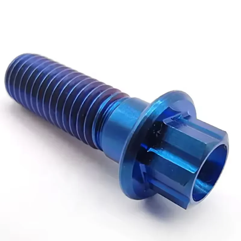 GR5 Titanium Alloy Bolts and Nuts OEM Special Customized Titanium Gr5 TA2 TC4 Anodized 12 Point Flange Nuts
