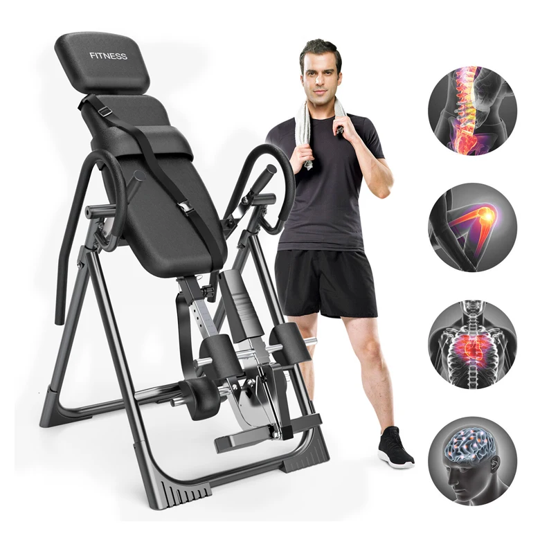 Adjustable Inversion Table with Relieve Back Pain Reduce Muscle Tension Therapy Machine Gravity Heavy Duty  Release