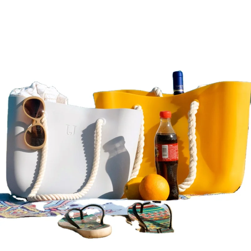 Женская пляжная сумка-тоут LarRubber, сумка для мам, силиконовые сумки для покупок, женские сумки