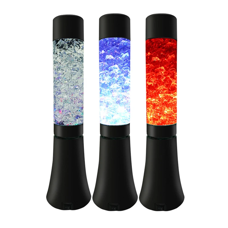 Creativity Peaceful Motion Cube Ice Glitter Lights Relaxation Novelty Light Rgb Color Pearl Powder Lava Lamp