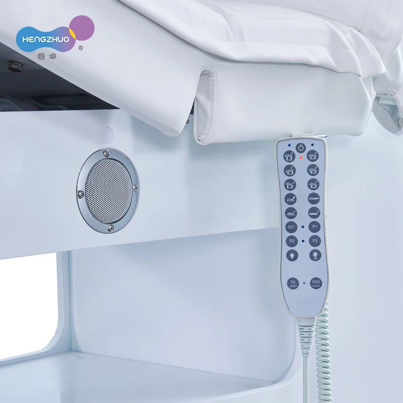 Height Adjustable Electric Massage Table for Beauty Treatment Heating Massage Spa Bed with LED Lamp