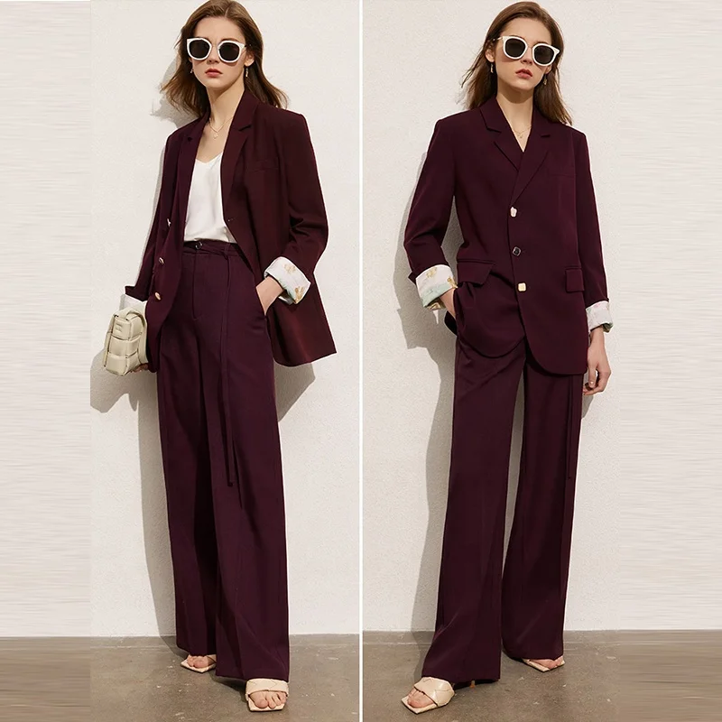 MANNI Women's Winter Wear Elegant Office Ladies Straight Pants Zipper Trousers Formal Trousers for Women