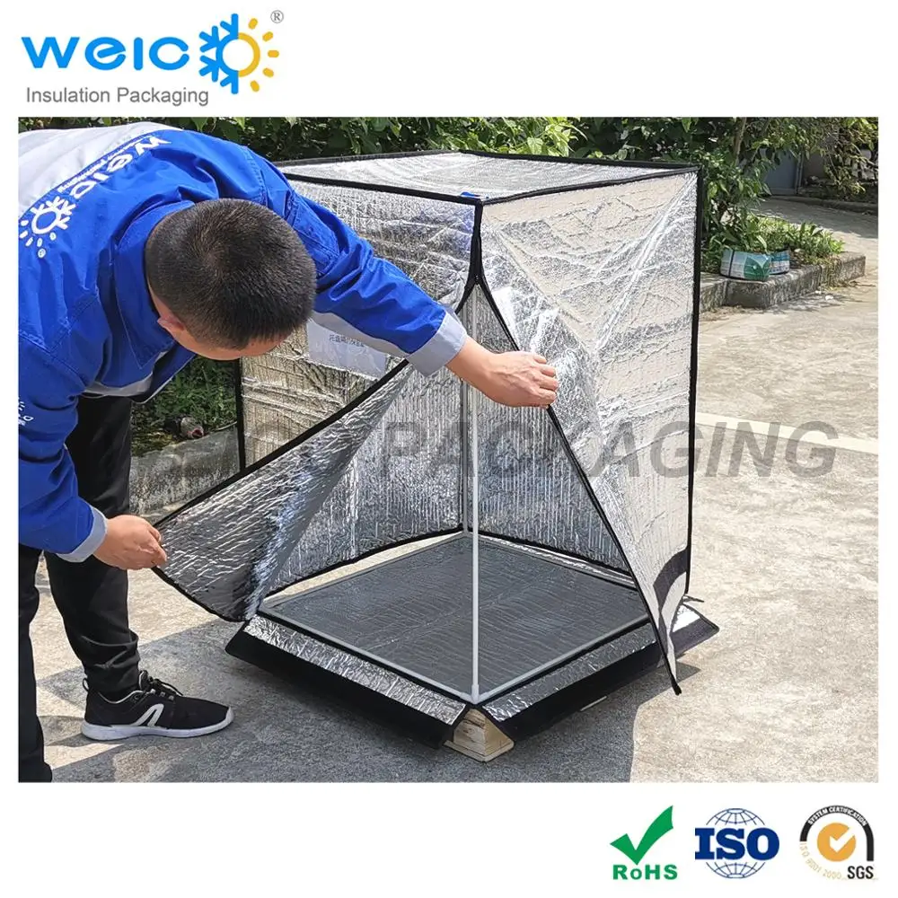 Reusable Heat Resistance Bubble Pallet Cover aluminum container foil thermal insulation bag