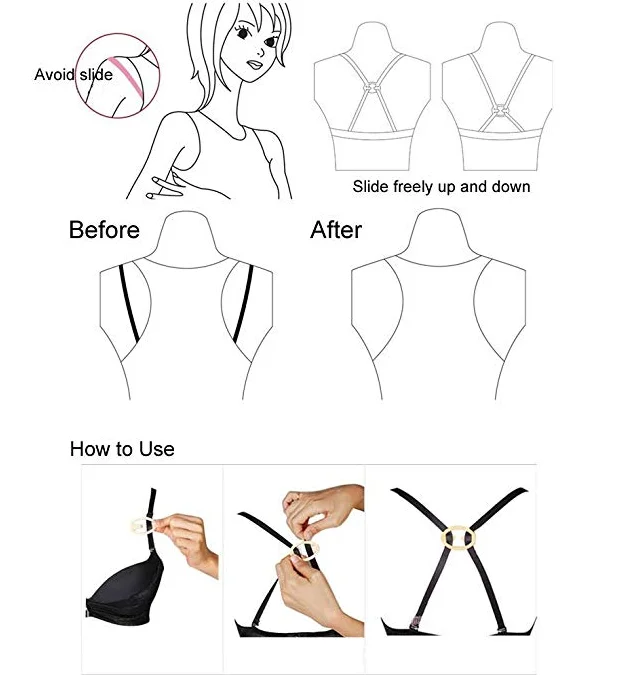 Bra Accessories Plastic Bra Strap Clips Non-Slip Bra Buckle Clips Racerback Straps Control Clip