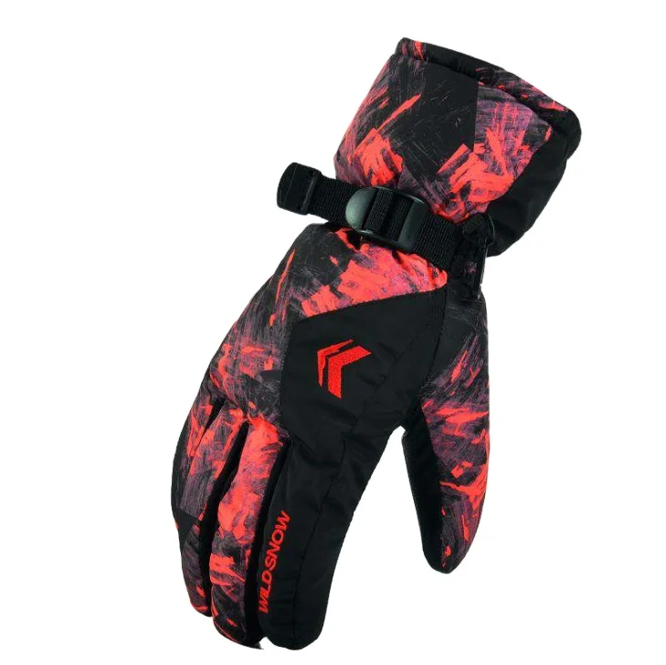 WILD SNOW Winter Warm Ski Gloves, Winter Waterproof Anti-Slip Outdoor Sports Warm Thermal Velvet Ski Snow Snowboarding