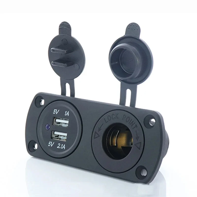 2-в-1 двойной USB автомобильный прикуриватель панель 12 В зарядное устройство адаптер питания розетка морской