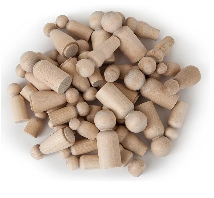 Natural Unfinished Wooden Peg Doll Bodies Quality People Shapes Great for Arts and Crafts Birch and Maple Wood Turnings