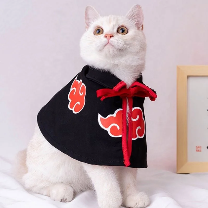 Cartoon Akatsuki Pet Halloween Dog Costume Cloak Cat Anime Cosplay Hoodies Cute Party Cape Dogs Cats Clothes